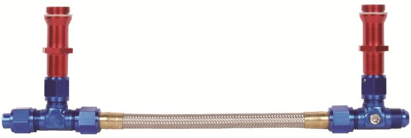 10403 - Holley 4160 (3310) with 5/8-18 threads -06AN & -08AN inlet- Red/Blue - Professional Products