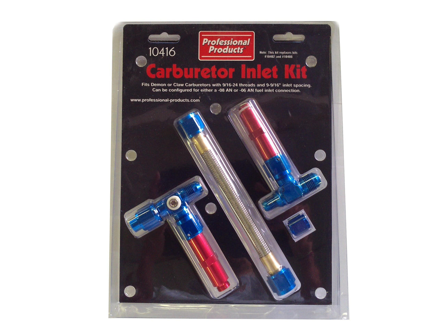 10416 - Demon with 9/16-24 threads -06AN & -08AN inlet- Red/Blue - Professional Products