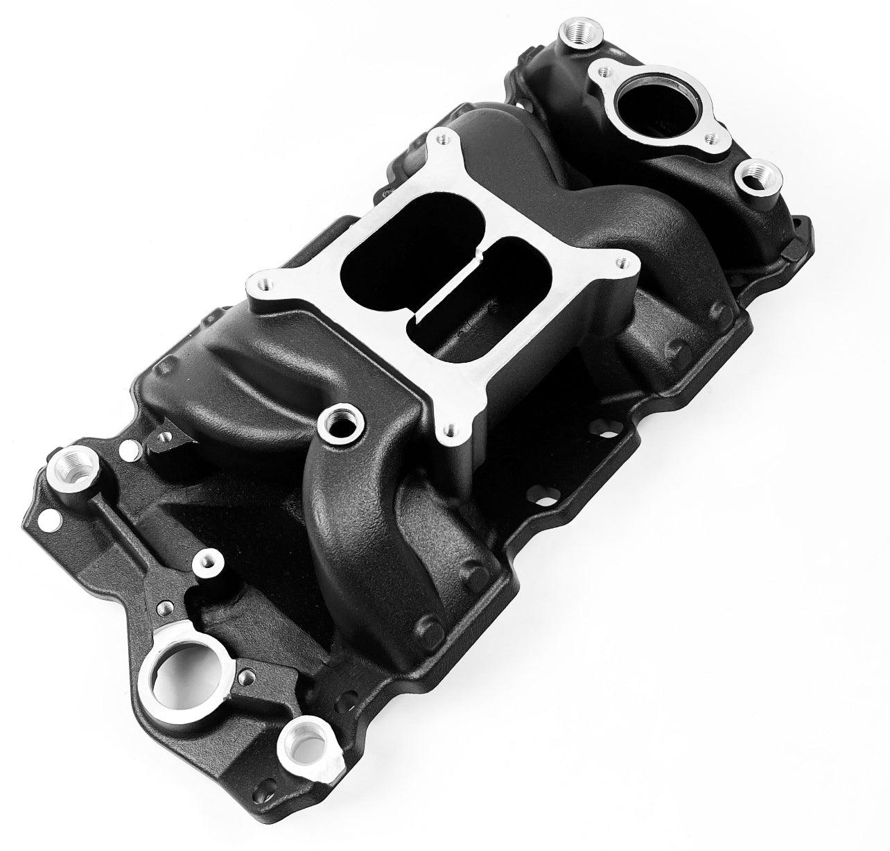 Small Block Chevy V8 Crosswind Intake Manifold - Black - Professional Products