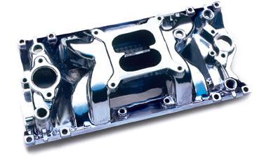 SBC Crosswind Dual Plane Intake Manifold - Polished - Professional Products