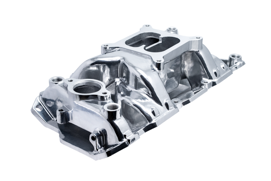 SBC V8 Crosswind Intake Manifold - Polished