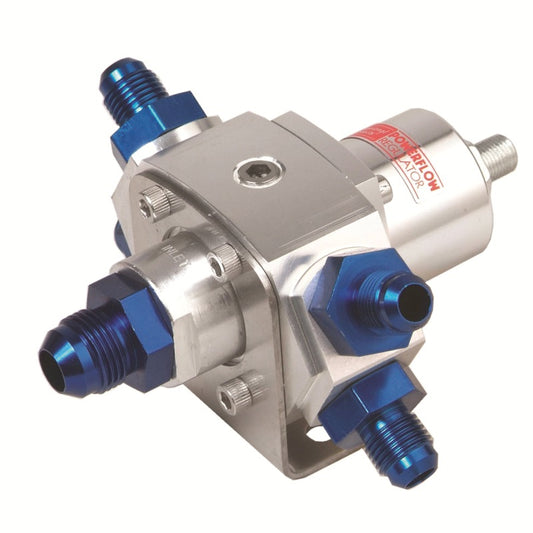 10654- 4-Port Fuel Pressure Regulator (Carb w/AN fittings) Blue - Professional Products